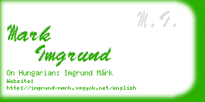 mark imgrund business card
