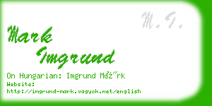 mark imgrund business card